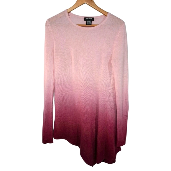 Lord & Taylor Tops - Lord &Taylor Women's Pink Ombre cashmere Asimetric sweater Size Medium Fairy
